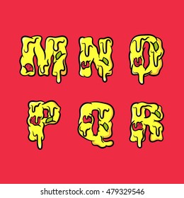 Vector Pizza Letters. Set 3 of 4
