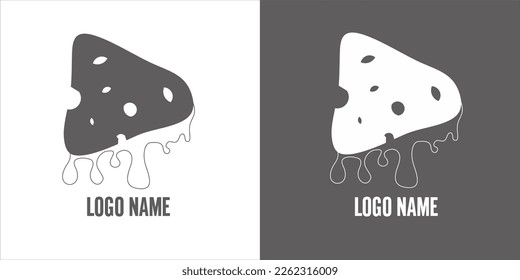 vector pizza with melted sauce logo design