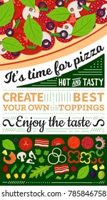 Vector pizza menu illustration