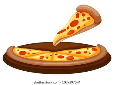 A Vector of Pizza on White Background illustration