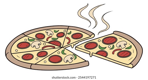 Vektor-Pizza für Pizzeria Paket und Menü Designs