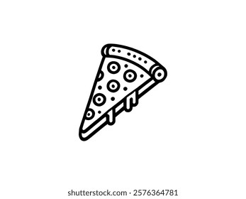 Vector Pizza Slice ,Classic Fast Food Logo for Pizzeria and Italian Cuisine, Tasty Pizza Slice Design