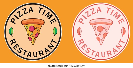 Vector pizza slice logo for restaurants and pizzerias
