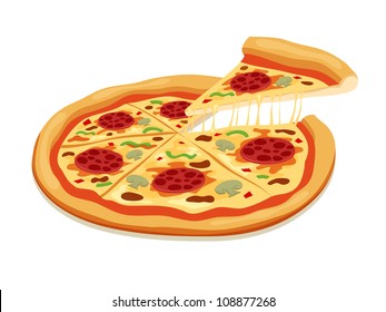 Vector Pizza Slices isolated on white