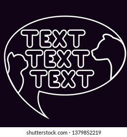 vector, place for text, dog and cat