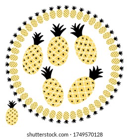 Vektorplatzierungsdruck mit Früchten. Vitamine grafisch. Ideal für Karten, soziale Medien, Aufkleber, Matratzenarbeit.
