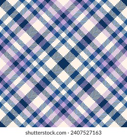 Vector plaid background of seamless fabric check with a tartan textile pattern texture in blue and old lace colors.