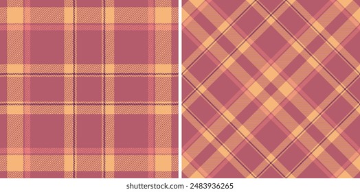Vector plaid background of textile fabric seamless with a check tartan texture pattern. Set in skin colours. Ribbon craft ideas.