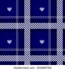 Vector Plaid Blue Color Check Seamless Pattern in Geometric Abstract Style Can be used for Teen Fashion Fabric Design, Textile Classic Dress, Picnic Blanket, Retro Print Shirt and Background Texture