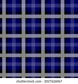 Vector Plaid Blue Color Check Seamless Pattern in Geometric Abstract Style Can be used for Teen Fashion Fabric Design, Textile Classic Dress, Picnic Blanket, Retro Print Shirt and Background Texture