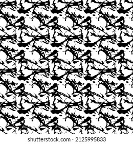 Vector Plaid Brush Seamless Pattern Grange Minimalist Check Geometric Design in Black Color. Modern Grung Collage Background for kids fabric and textile