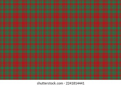 Vector plaid pattern. Tartan seamless background. Texture fabric check textile in red and green colors.