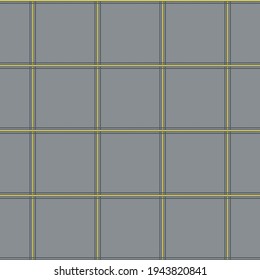 Vector plaid seamless grid pattern background.Thin pinstripe criss cross grey yellow backdrop. Intersecting tartan woven style design. Simple weave effect all over print for packaging