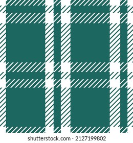 Vector plaid seamless pattern in green and white for st. Patrick's day. Print Texture, Buffalo tartan hand drawn. Designs for textiles, fabric, wrapping paper, packaging, scrapbooking.