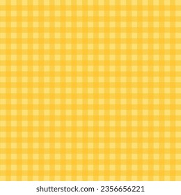 Vector de plaid vectorial textura transparente patrón amarillo en fondo de caja a cuadros.