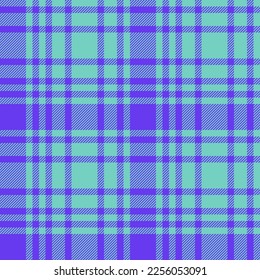Vector plaid tartan. Background texture seamless. Fabric check textile pattern in violet and turquoise colors.