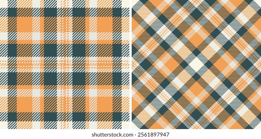 Vector plaid tartan of pattern textile texture with a seamless background fabric check. Set in gold colours. Oktoberfest design clothing.
