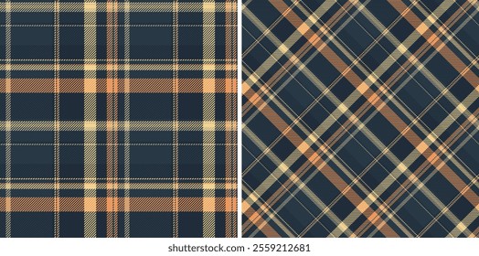 Vector plaid textile of seamless texture pattern with a fabric tartan check background. Set in trendy colours. Stylish picture ideas for fashion inspiration.