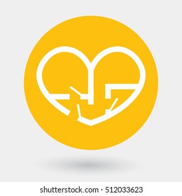 Vector: plan of flat or house in form of heart