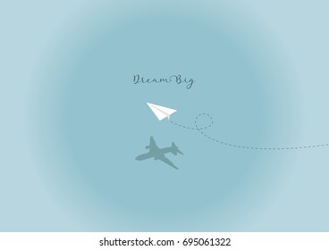Vector Plane Dream Big Simple Abstract Background