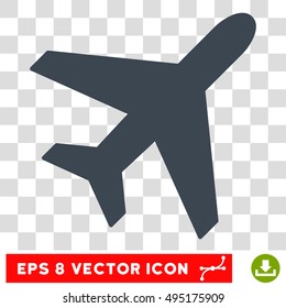 Vector Plane EPS vector pictograph. Illustration style is flat iconic smooth blue symbol on a transparent background.