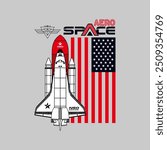 vector of plane, expedition journey, space mission, international space center, space shuttle, aero space, design graphic illustration 