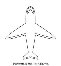 vector of the plane seen from above, the plane with a simple and unique shape is suitable for icons or doodles