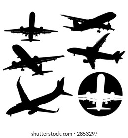 vector plane silhouettes