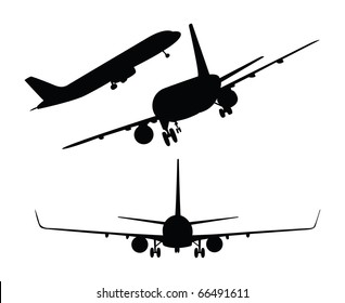 Vector plane silhouettes