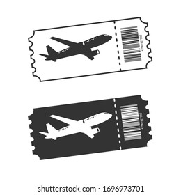 Vector Plane ticket isolated on white background. Vector icon illustration.