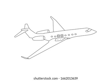 vector plane and white background kids drawing