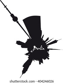 Vector Planet Berlin: Berlin round silhouette skyline