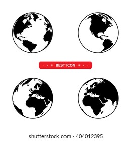 Vector planet Earth icon.