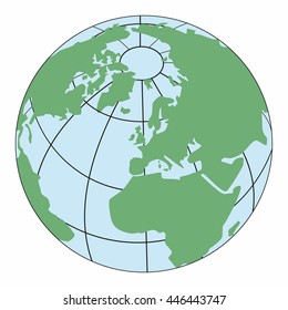 Vector planet Earth icon. 