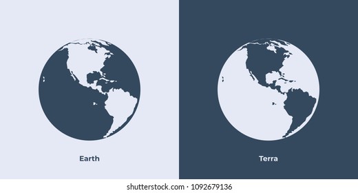 Vector planet Earth icon. Flat design illustration for web banner, web and mobile, infographics.