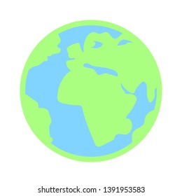 Vector planet Earth icon. Flat planet Earth icon. Flat earth design vector illustration