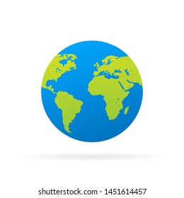 Vector planet Earth icon. Flat planet Earth icon.