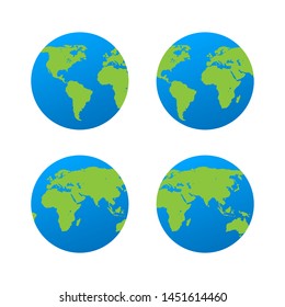 Vector planet Earth icon. Flat planet Earth icon.