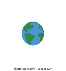Vector planet Earth icon. Flat planet Earth icon. Flat design vector illustration for web banner, web and mobile, infographics. Vector Earth icon graphic. Vector icon isolated on gradient background