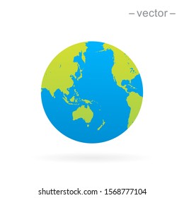 Vector planet Earth icon. Flat planet Earth icon.