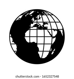 Icono del planeta Tierra vectorial. Icono Planeta plana Tierra. ilustración vectorial del globo. sobre fondo blanco