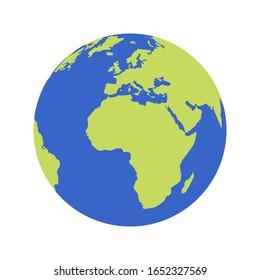 Vector planet Earth icon. Flat planet Earth icon. globe vector illustration. on white background