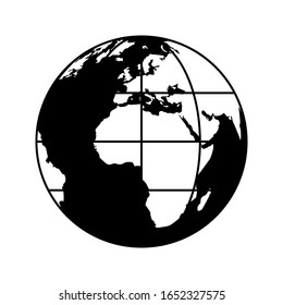 Vektorillustration Planet Erde Symbol. Flat planet Earth Icon. Vektorillustration weltweit. auf weißem Hintergrund