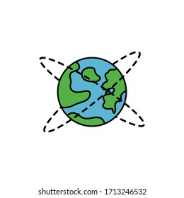 Vector planet Earth icon. Flat planet Earth icon. Flat design vector illustration for web banner, web and mobile, infographics.  