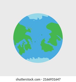 Vector planet Earth icon. Flat design vector illustration for web banner, web and mobile, infographics. Spherical world map.