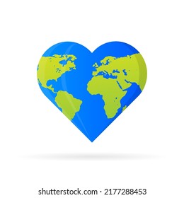 Vector planet Earth icon. Flat planet Earth icon.