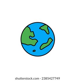 Icono de planeta tierra vectorial.  Icono plano del planeta Tierra.  Ilustración vectorial de diseño plano para banner web, web y móvil, infografías.  Icono gráfico del vector de la Tierra.