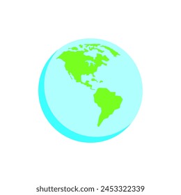 Vector planet Earth icon. Flat planet Earth icon. Flat design vector illustration for web banner, web and mobile, info graphics.