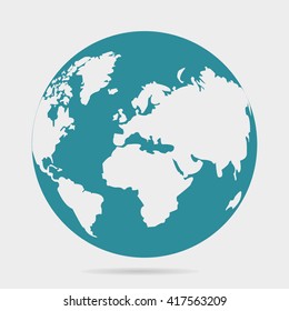 Vector planet Earth icon. Flat planet Earth icon. Flat design vector illustration for web banner, web and mobile, infographics. Vector Earth icon graphic. Vector icon isolated on gradient background
