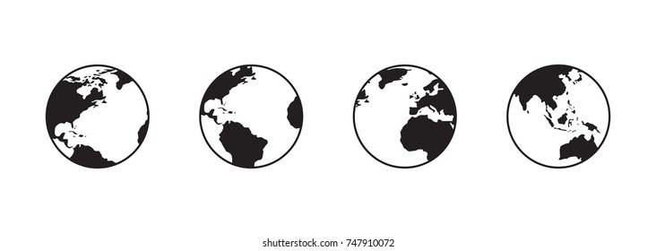 Vector planet Earth icon. Flat planet Earth icon. Flat design vector illustration for web banner, web and mobile, infographics. Vector Earth icon graphic. Vector icon isolated on gradient background